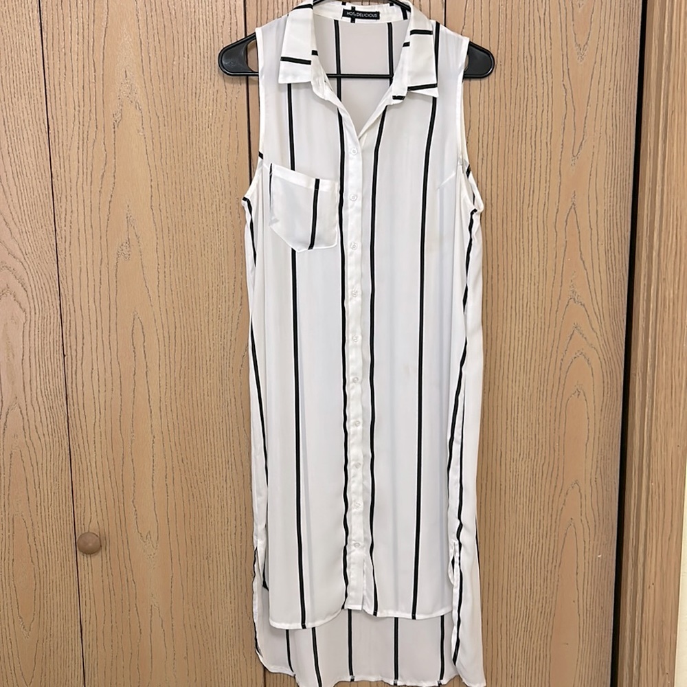 White and black dress